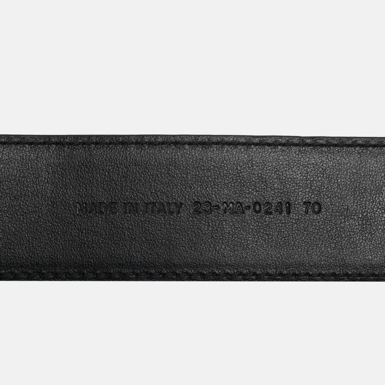 Pre Owned Dior CD Logo 70 CM Waist Belt Black Leather