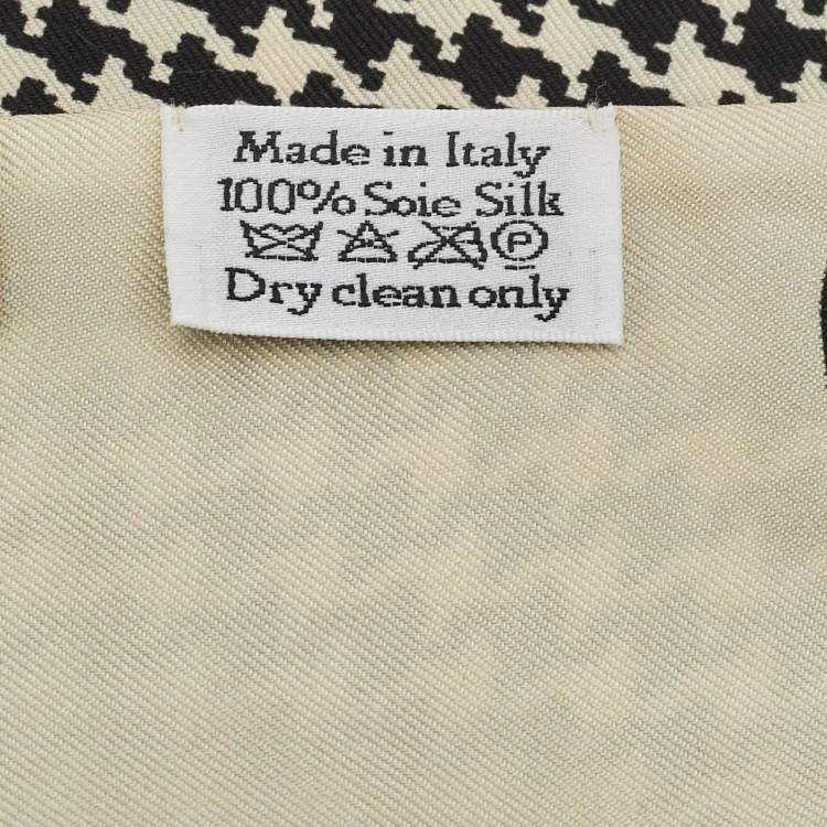 Pre Owned Dior Black & beige 30 Montaigne Printed Silk bandeau