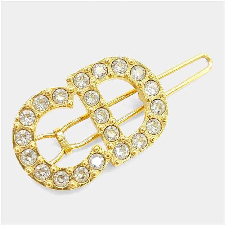 Pre Owned Christian Dior Gold Tone Metal hairpin