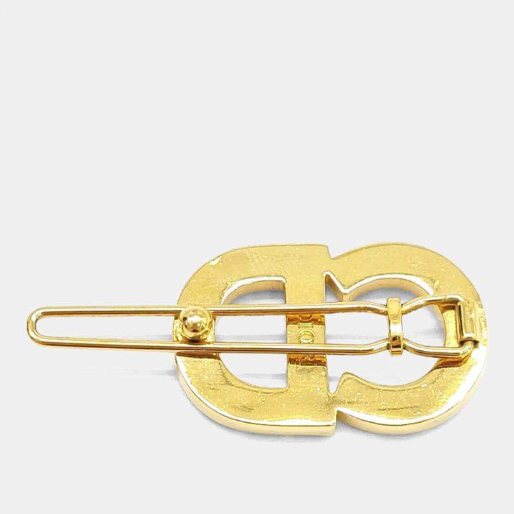 Pre Owned Christian Dior Gold Tone Metal hairpin