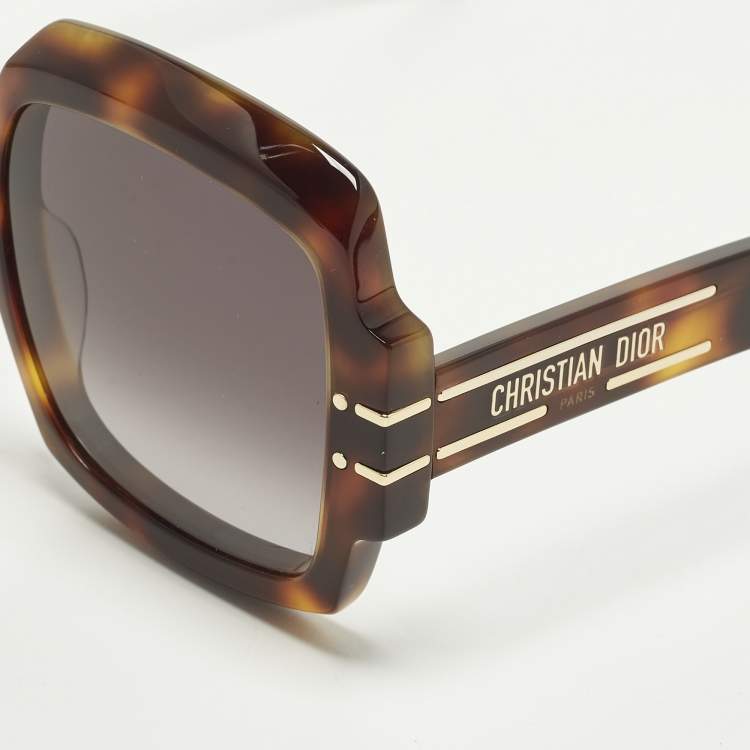 Pre Owned Dior Tortoise Brown Gradient DiorSignature S1U Square Sunglasses