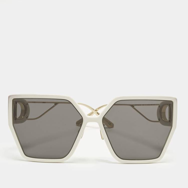Pre Owned Dior White/Black 30Montaigne BU Oversized Sunglasses