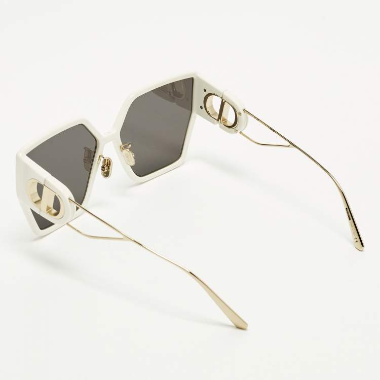 Pre Owned Dior White/Black 30Montaigne BU Oversized Sunglasses