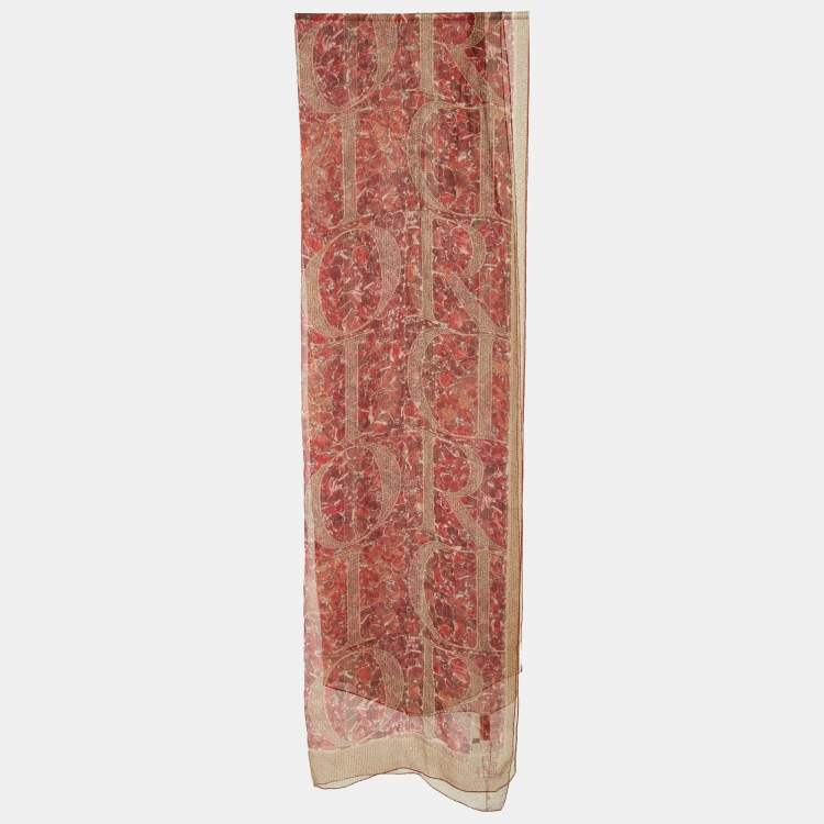 Pre Owned Dior Multicolor Print Silk Scarf