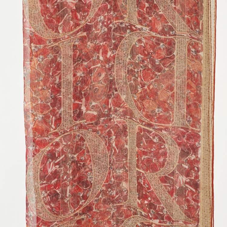 Pre Owned Dior Multicolor Print Silk Scarf