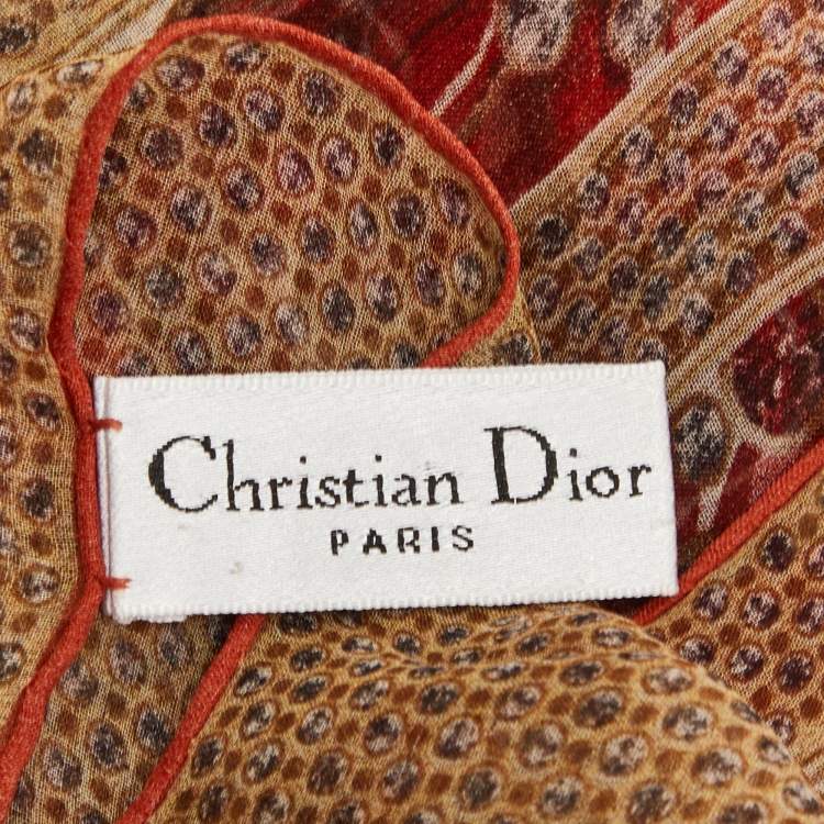 Pre Owned Dior Multicolor Print Silk Scarf
