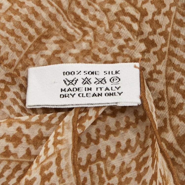 Pre Owned Dior Beige Printed Silk Scarf
