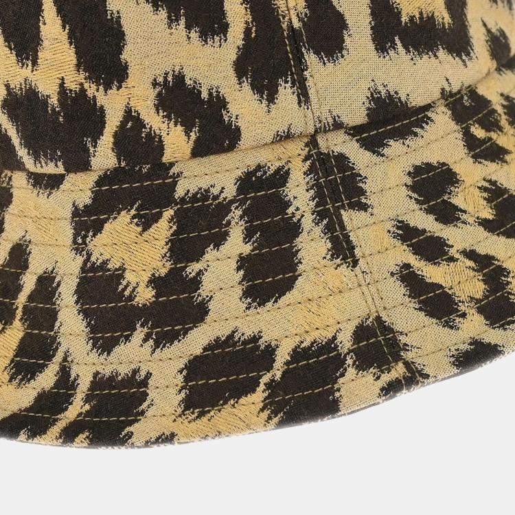 Pre Owned Christian Dior Beige Brown Leopard Bucket Hat #58