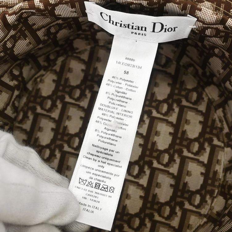 Pre Owned Christian Dior Beige Brown Leopard Bucket Hat #58