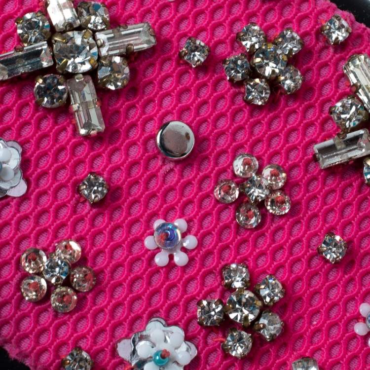 Pre Owned Dior Pink Crystal and Fabric Stardust Embellished IPhone 6 Case