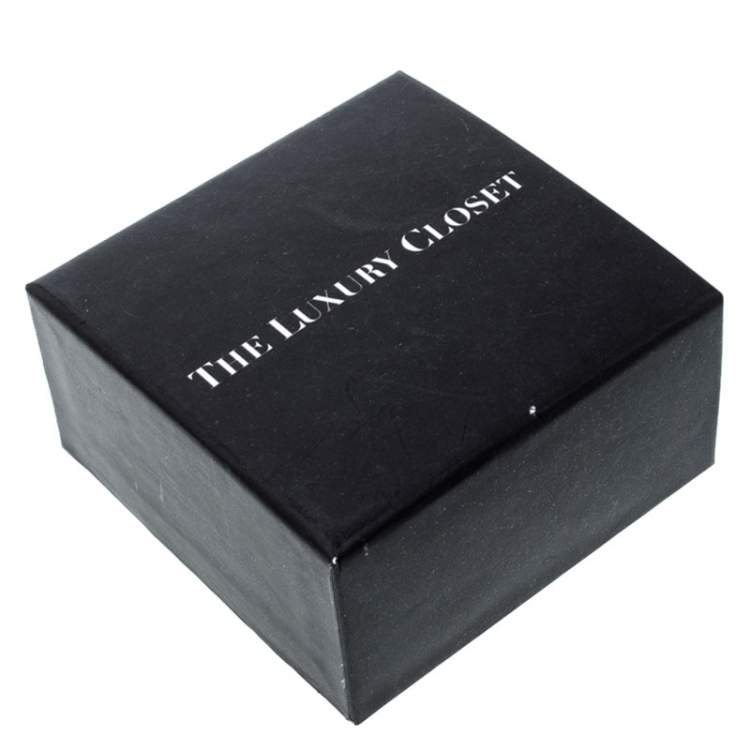 Pre Owned Dior Gold Tone Crystal Cannage Cocktail Ring Size 58