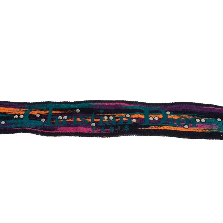 Pre Owned Dior Multicolor Studded Canvas Bohemian Inspired Shoulder Strap