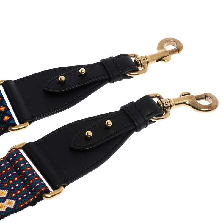 Pre Owned Dior Multicolor Studded Canvas Bohemian Inspired Shoulder Strap