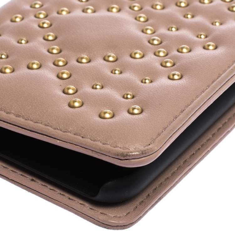 Pre Owned Dior Old Rose Studded Leather Lady Dior iPhone 7 Cover Case