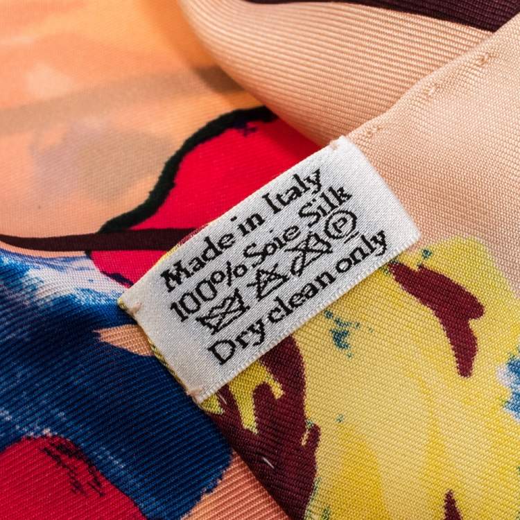 Pre Owned Dior Multicolor Floral Printed Silk Square Scarf