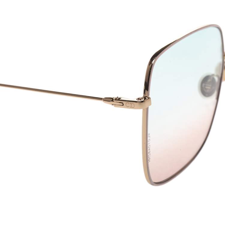 Pre Owned Dior Gold Tri Color Gradient Clear DiorSoStellaire1 Sunglasses