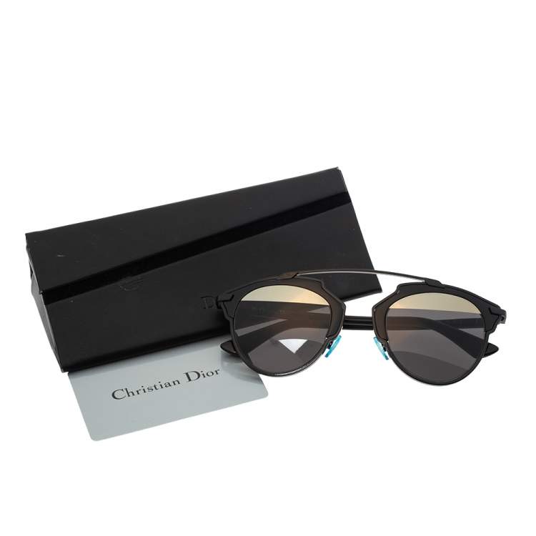 Pre Owned Dior Black/Silver B0YMD Dior So Real Sunglasses