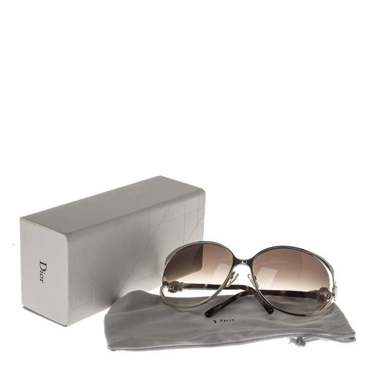 Pre Owned Dior Silver/Brown Gradient M88JS Diorose Oversize Sunglasses