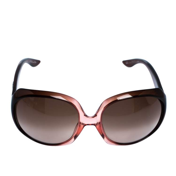 Dior Brown Havana/ Brown Gradient Glossy1 Oversized Sunglasses