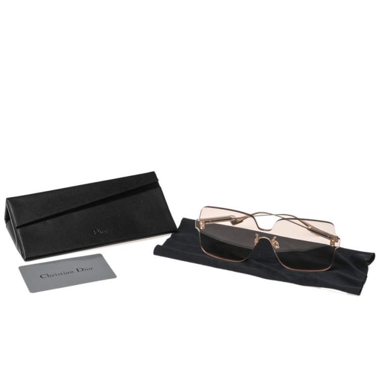 Pre Owned Dior Gold Tone/ Pink Dior ColorQuake1 Oversized Sunglasses