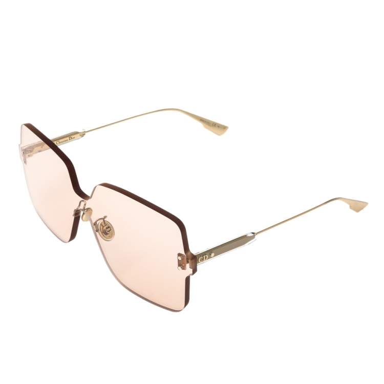 Pre Owned Dior Gold Tone/ Pink Dior ColorQuake1 Oversized Sunglasses