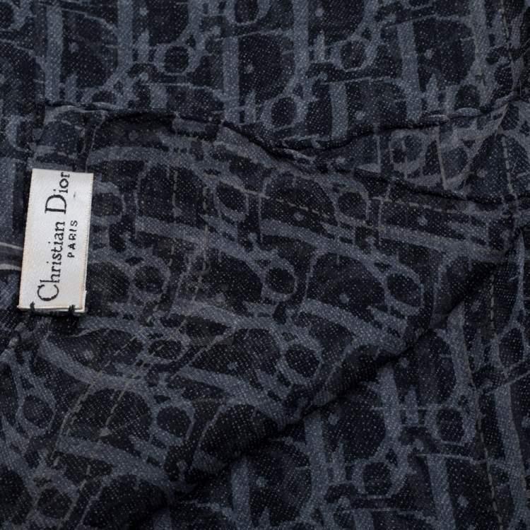 مملوكة مسبقًا Dior Grey Diorissimo Print Silk Chiffon Stole