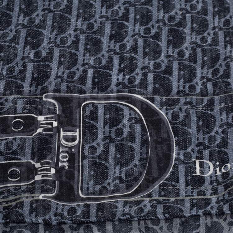 مملوكة مسبقًا Dior Grey Diorissimo Print Silk Chiffon Stole