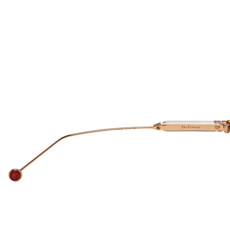 Pre Owned Dior Gold Havana / Pink Mirror Leaf DiorUmbrage Round Sunglasses