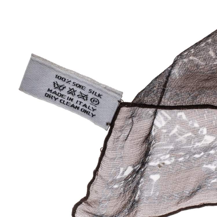 مملوكة مسبقًا Dior Brown Cannage Print Silk Scarf