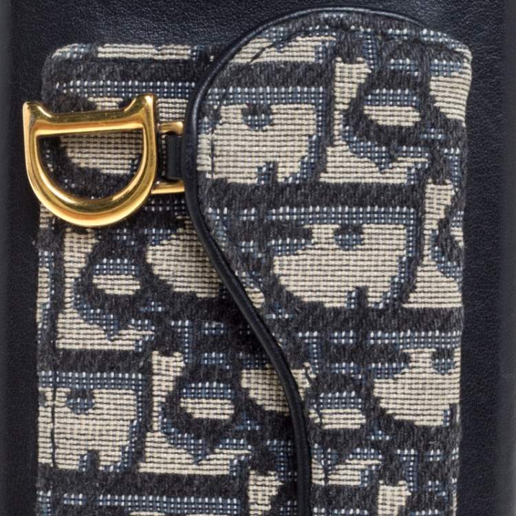 Pre Owned Dior Blue Oblique Jacquard Canvas and Leather iPhone XS Max Case