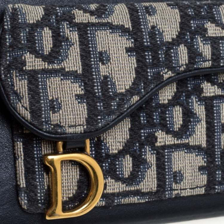 Pre Owned Dior Blue Oblique Jacquard Canvas and Leather iPhone XS Max Case