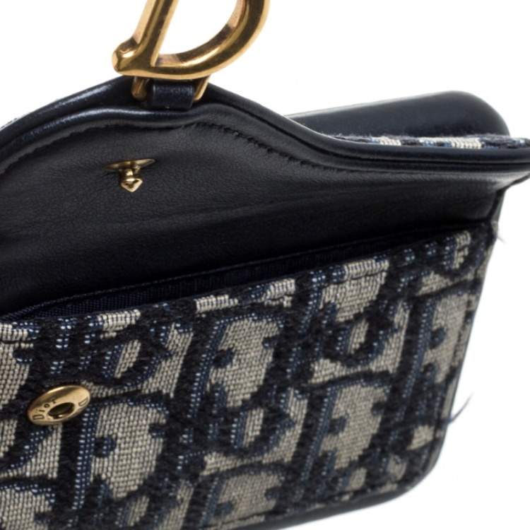 Pre Owned Dior Blue Oblique Jacquard Canvas and Leather iPhone XS Max Case
