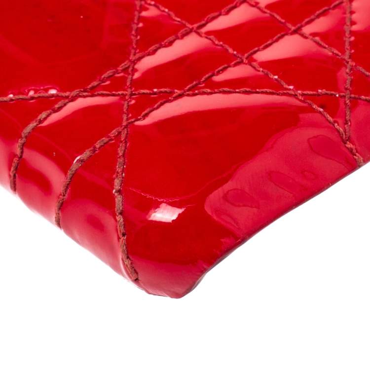 Pre Owned Dior Red Cannage Patent Leather Lady Dior Iphone X/XS Case