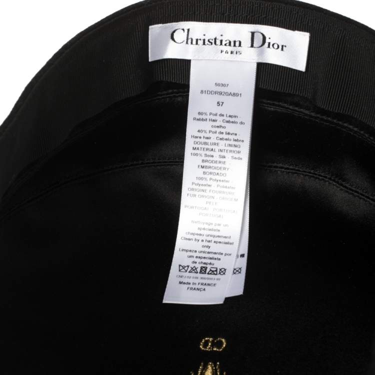 Pre Owned Dior Black Felt Cloche Arty Hat