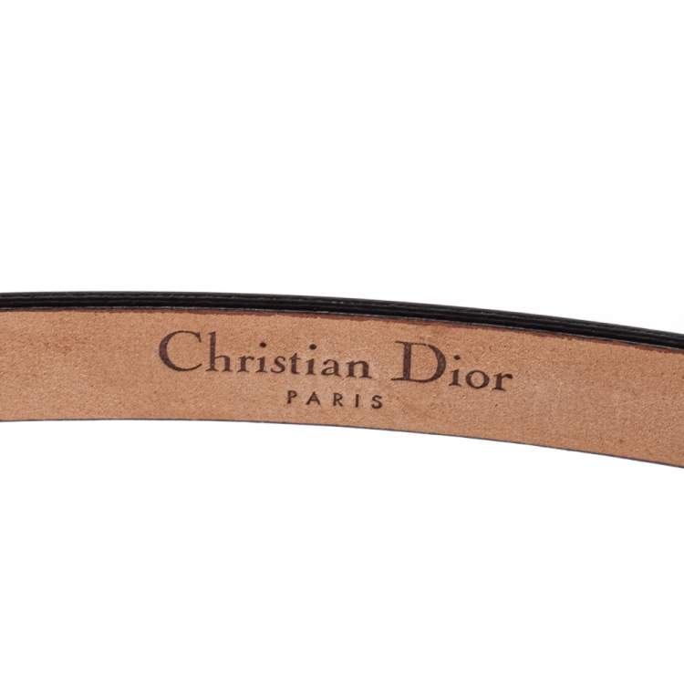 Pre Owned Dior Metallic Multicolor Print Leather Bow Belt S