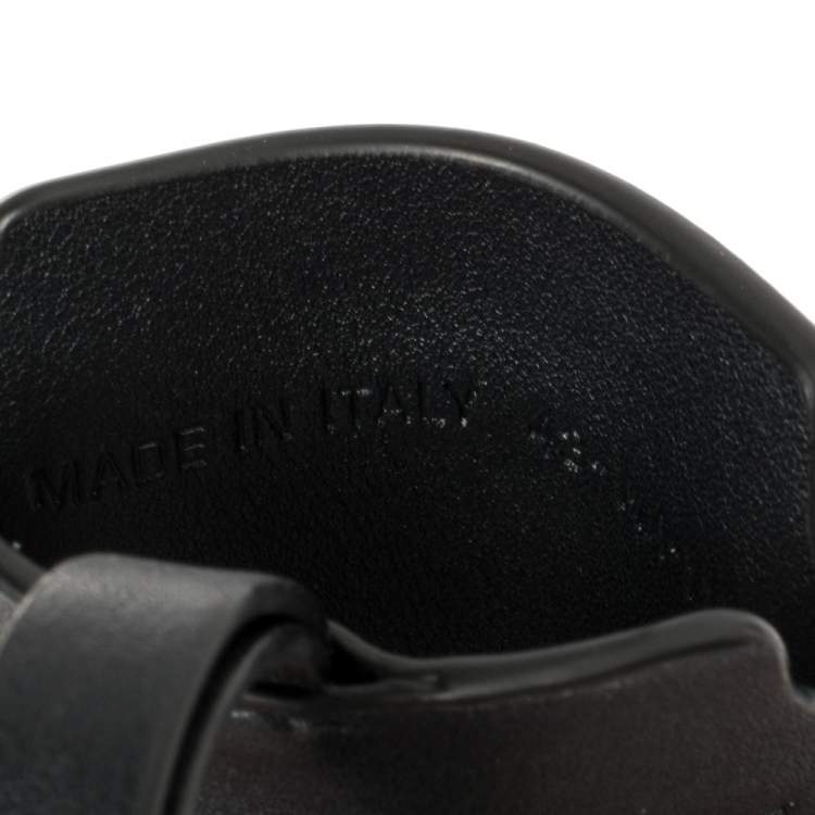 Pre Owned Dior Black Oblique Leather and Canvas Luggage Tag