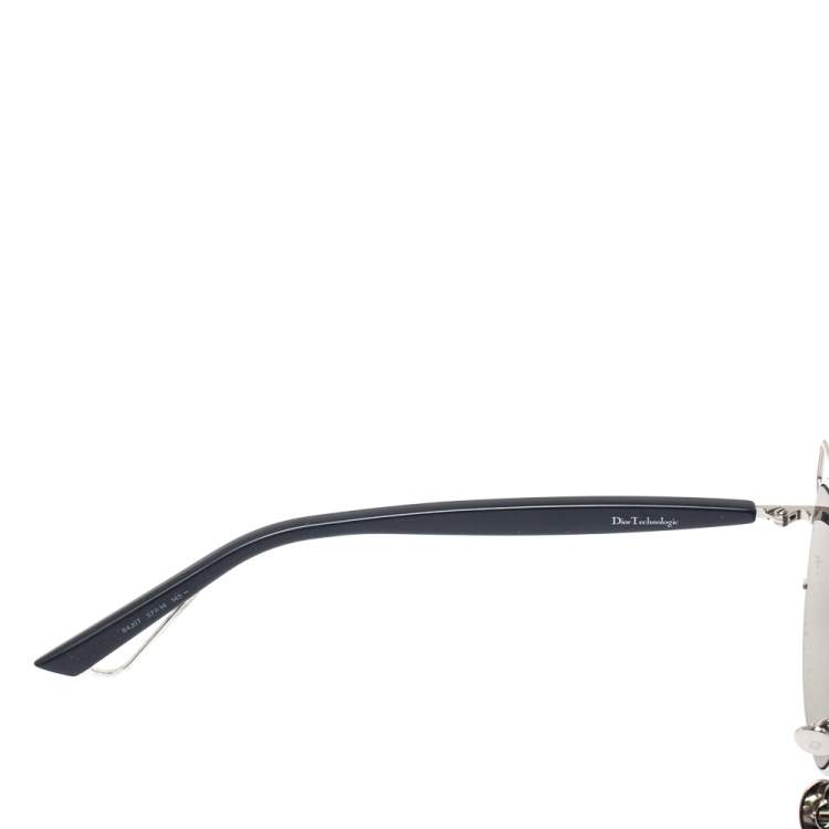 Pre Owned Dior Silver/ Silver Mirrored 84J0T DiorTechnologic Aviator Sunglasses