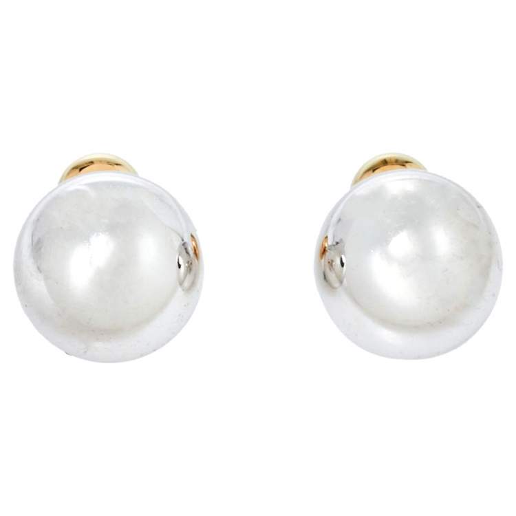 Pre Owned Dior Two Tone Mise En Dior Tribales Stud Earrings