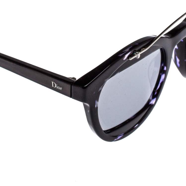 Pre Owned Dior Black/Silver Dior Mania 1 AB8DC Round Sunglasses