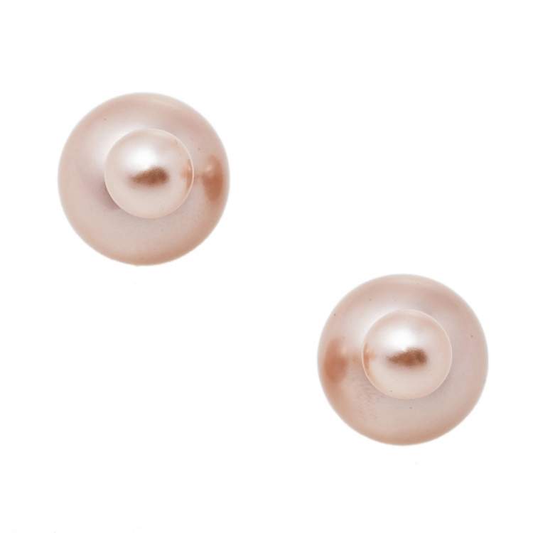 Pre Owned Dior Champagne Pink Mise En Dior Tribales Stud Earrings