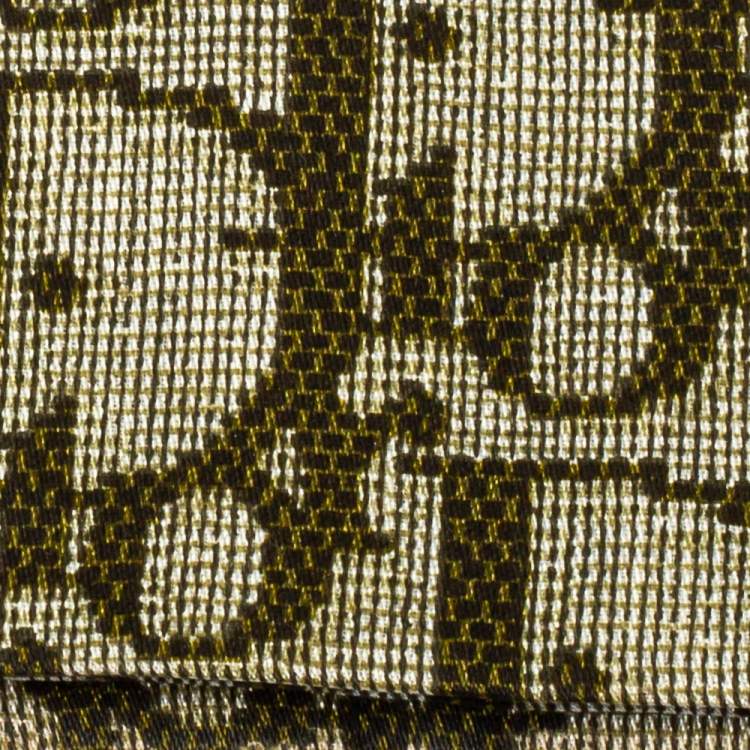 Pre Owned Dior Green Oblique Print Cotton Silk Headband