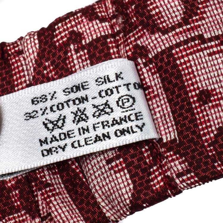 Pre Owned Dior Red Oblique Print Cotton Silk Headband