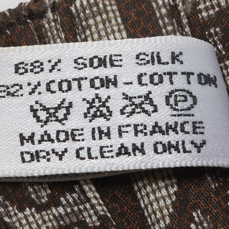 Pre Owned Dior Brown Oblique Print Cotton Silk Headband
