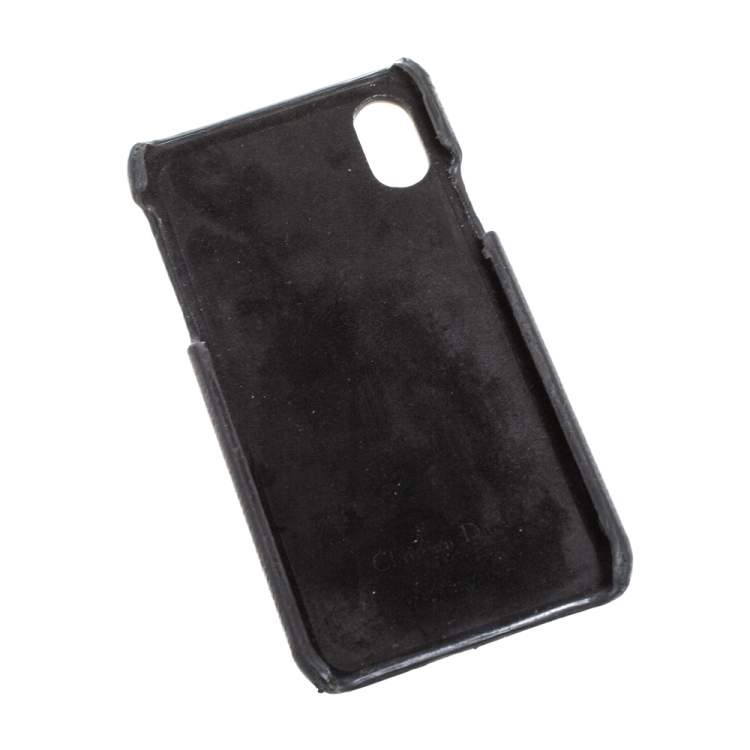 Pre Owned Dior Black Leather Saddle iPhone X Case