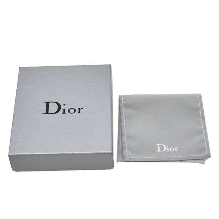Pre Owned Dior Pink Mother of Pearl Butterfly Crystal Gold Tone Hoop Earrings