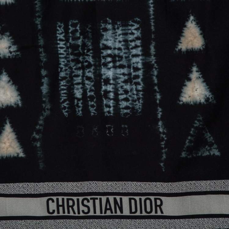 Pre Owned Dior Black Tie Dior Cotton & Silk Scarf