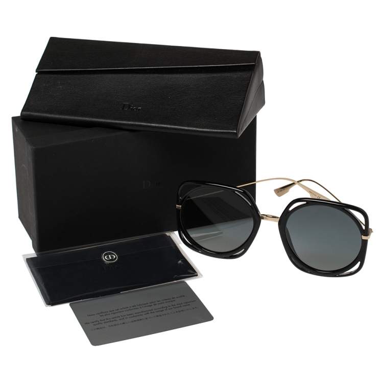 Pre Owned Dior Black / Grey 2M21l DiorDirection Round Sunglasses