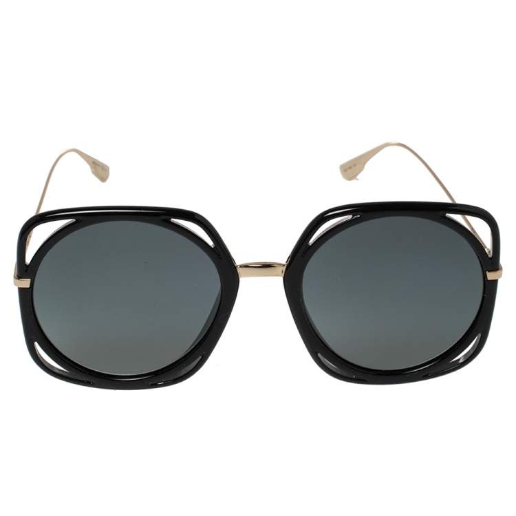 Pre Owned Dior Black / Grey 2M21l DiorDirection Round Sunglasses