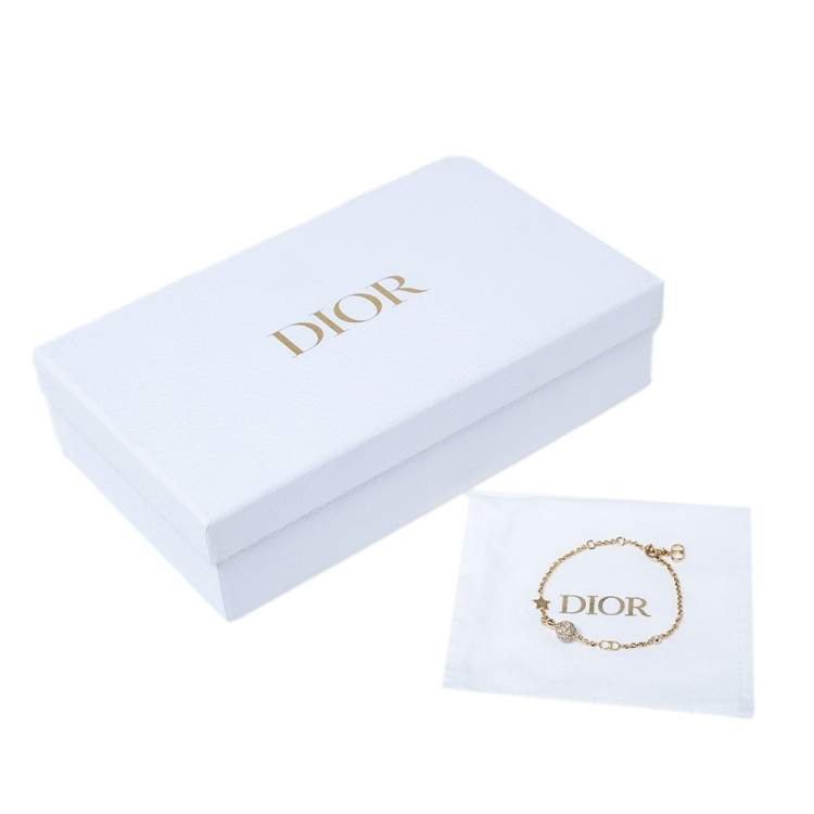 Pre Owned Dior Gold Tone Crystal La Petite Tribale Bracelet 