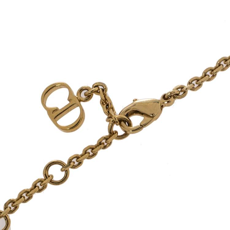 Pre Owned Dior Gold Tone Crystal La Petite Tribale Bracelet 